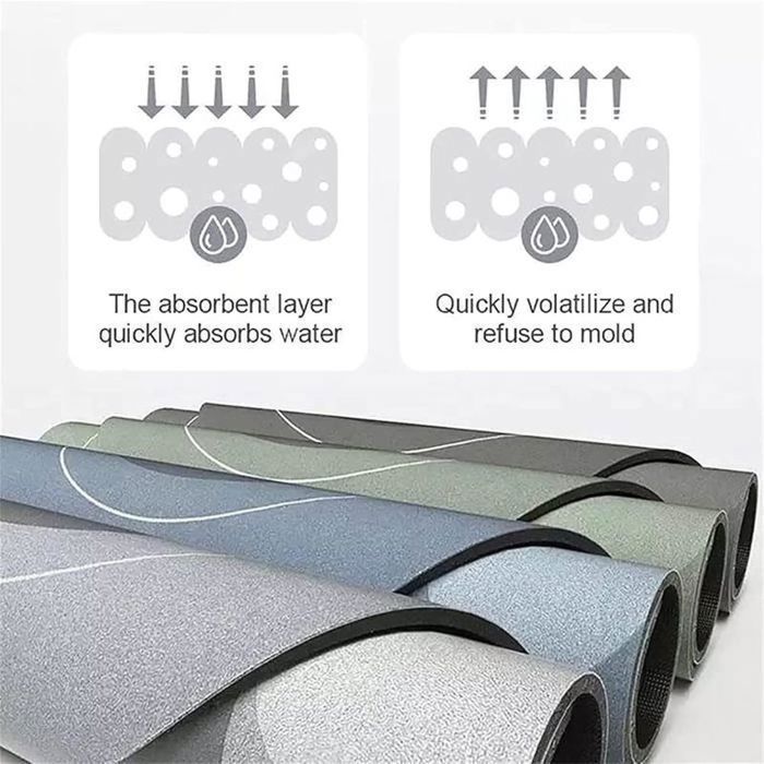Fußmatte – Rutschfest – 40 x 120 cm / 40 x 60 cm – Wasser- und ölabsorbierend – Hellgrau
