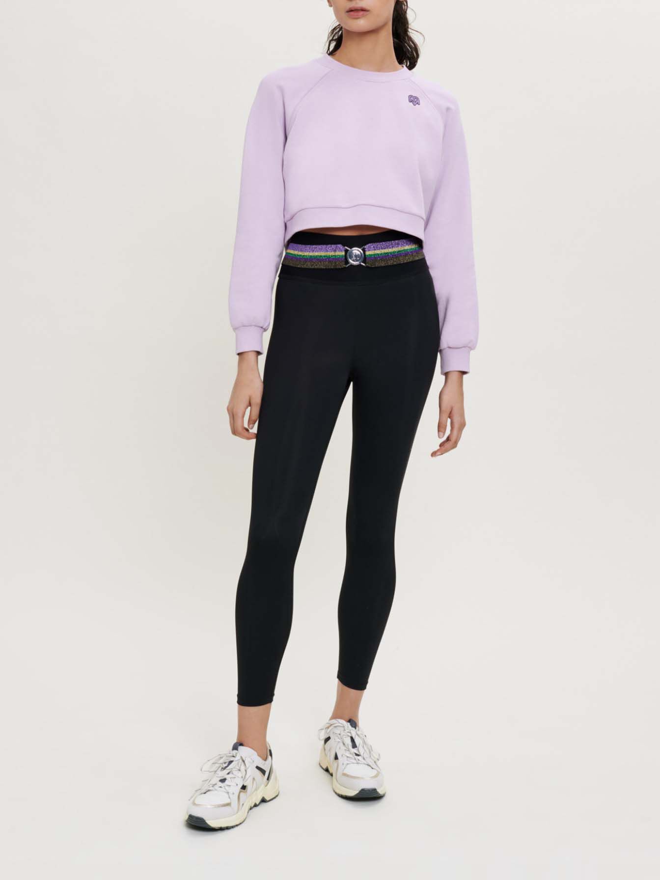 Sportlegging met hoge taille en elastische tailleband - Zwart