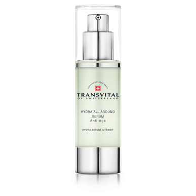 „Transvital Hydra All Around“ senėjimą stabdantis serumas, drėkinamasis ir atkuriamasis serumas nuo raukšlių, 30 ml