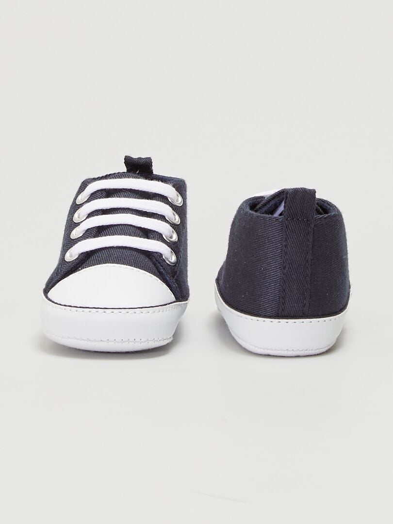 Hoge canvas sneakers - marineblauw