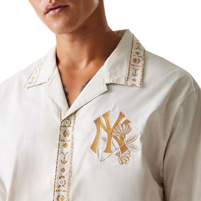 Chemise - NEW ERA - New York Yankees - 100% coton - Manches courtes - Beige