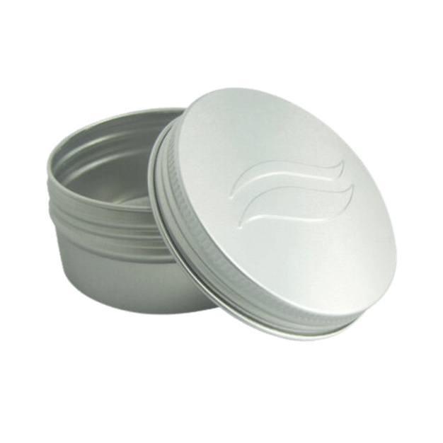 Aluminium potje van 80 ml met deksel met reliëf.