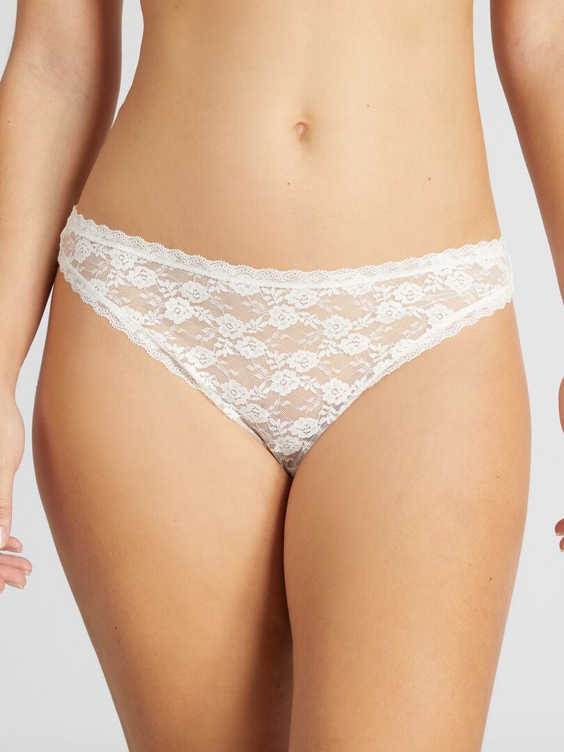 Set van 3 kanten stringtjes - wit
