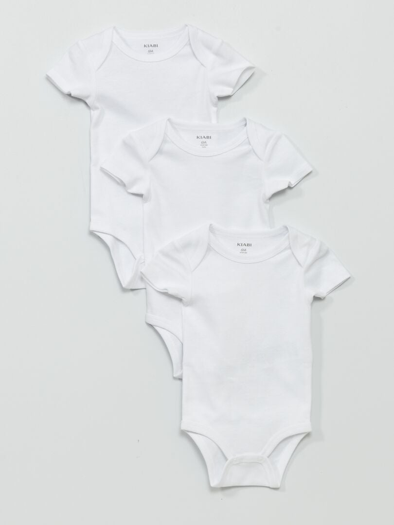 Set van 3 jersey rompertjes - wit