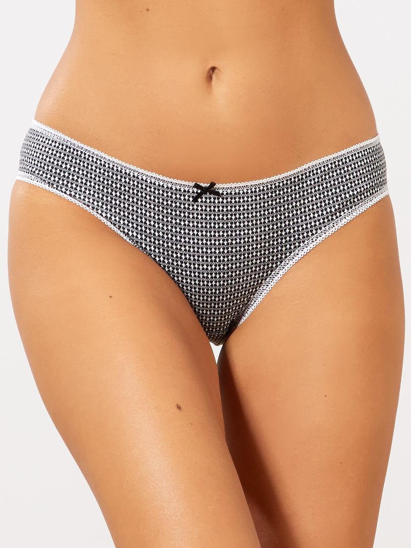 Set van 3 slips - wit/zwart