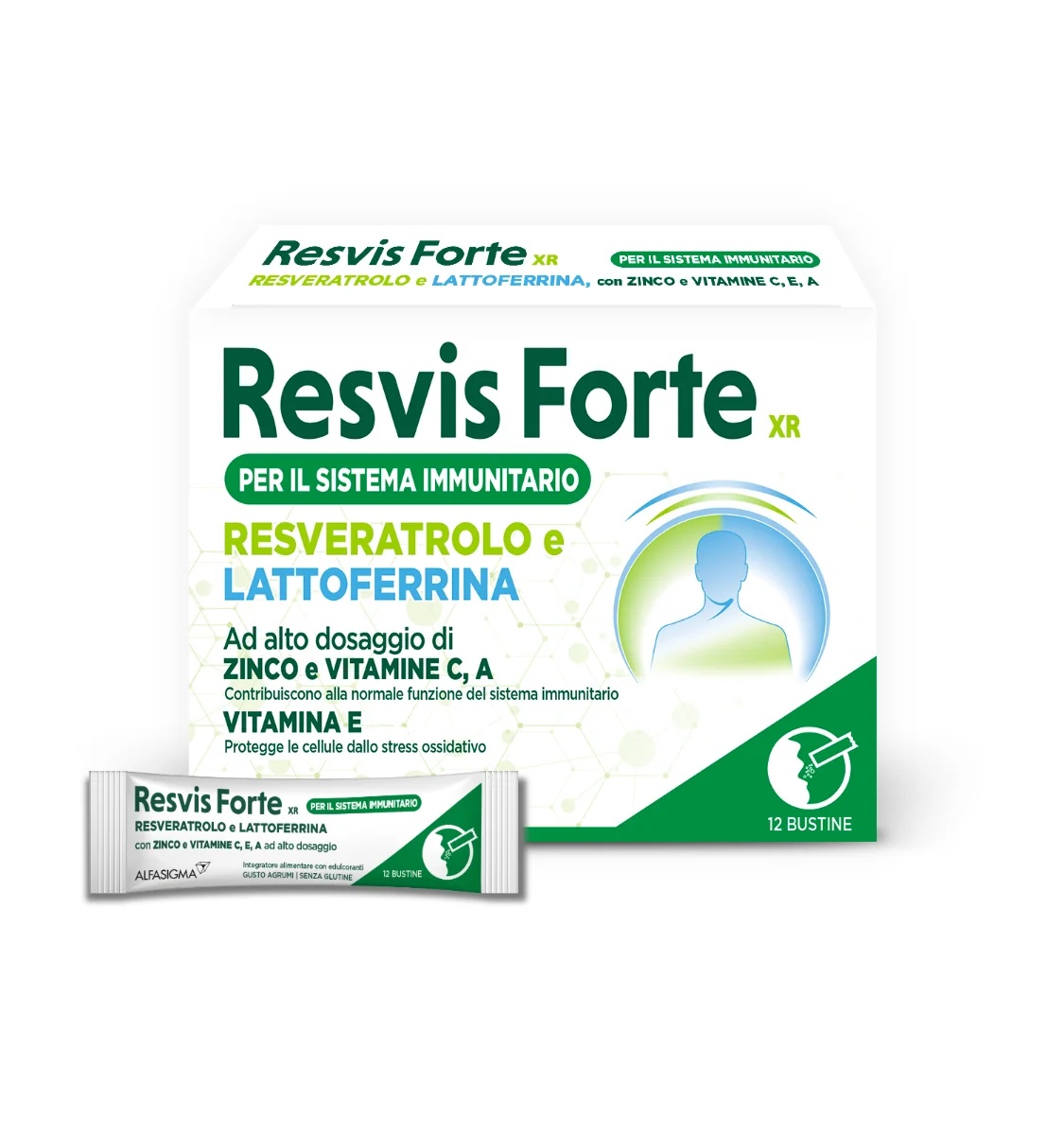 RESVIS Resvis Forte XR 12 sobres Complemento alimenticio para reforzar las defensas inmunitarias