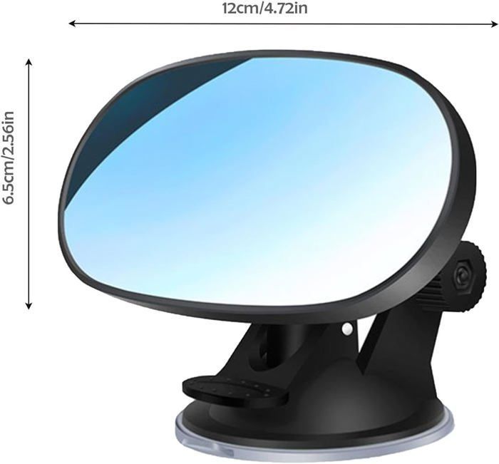 Espejo retrovisor para bebé, espejo retrovisor giratorio de 360 grados con clip para ver a los pasajeros de atrás.