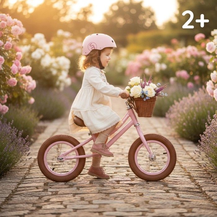 Sun Baby - Classic Balance Bike - 2 Years, max. 30 kg, steel frame, colorful inflatable wheels, adjustable saddle - Pink