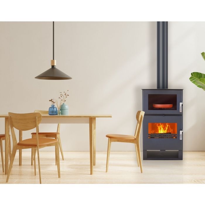 Verso F Holzofen – 9 kW | Mit integriertem Backofen für traditionelles Kochen