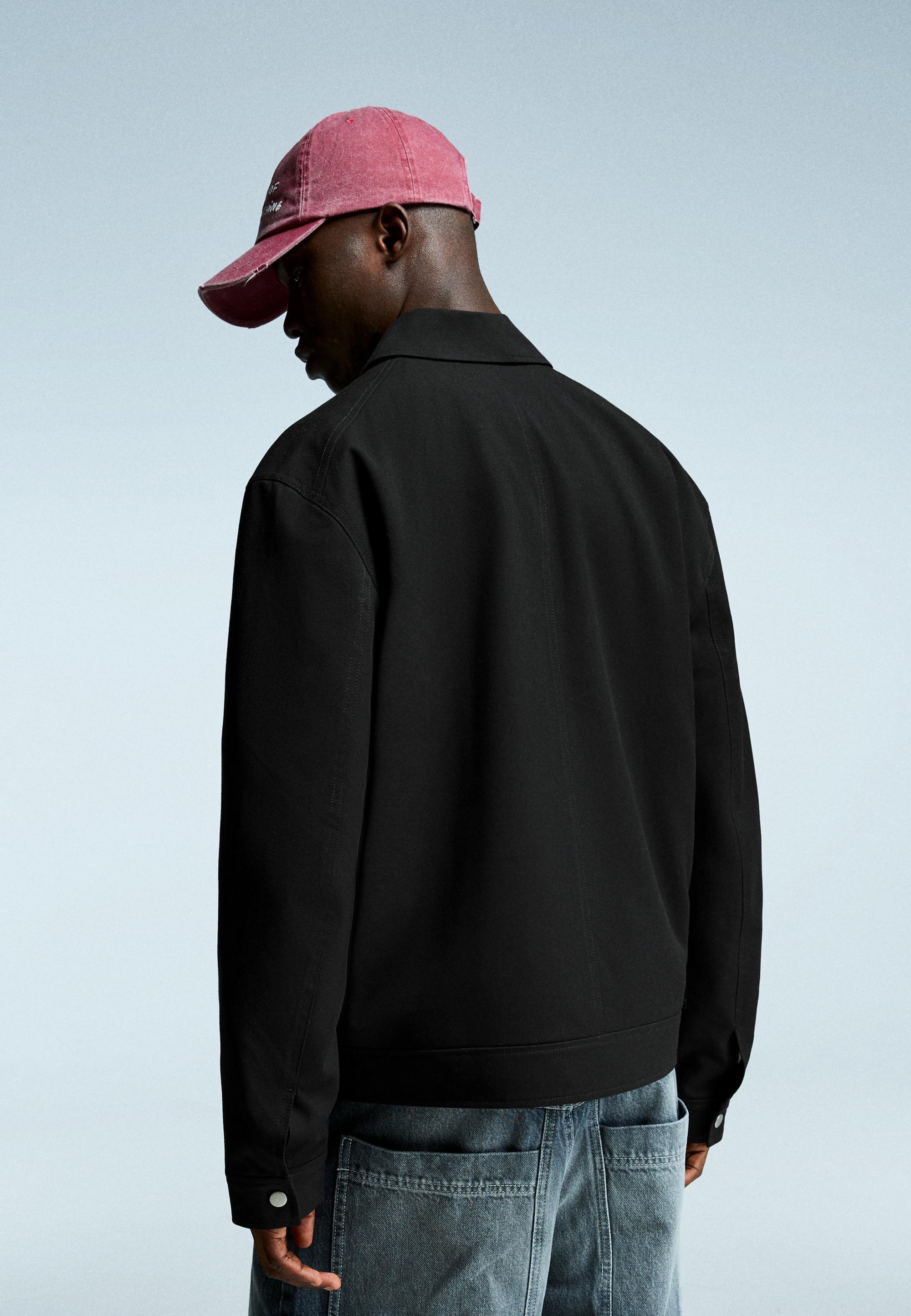 Bershka OVERSHIRT MET RITS - Licht jack - zwart