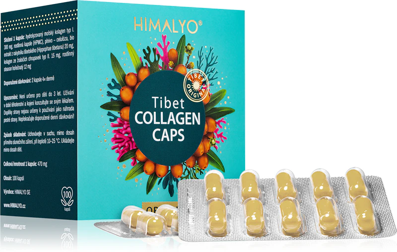 HIMALYO Tibet Collagen Caps doplnok stravy v kapsulách pre krásne vlasy, pokožku a nechty