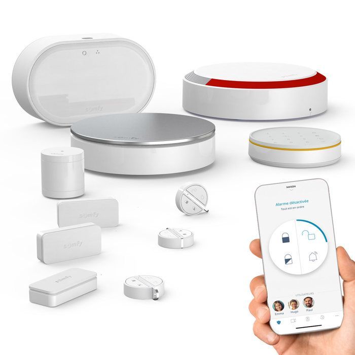 SOMFY 1875255 - Home Alarm Advanced Plus - Alarme maison sans fil connectée avec sirène extérieure et clavier - Module GSM -