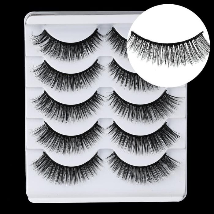 pares de pestañas postizas 3D de pelo de visón natural cruzadas largas para maquillaje desenfadado, extensiones de pestañas postizas, herramientas de belleza para maquillaje.