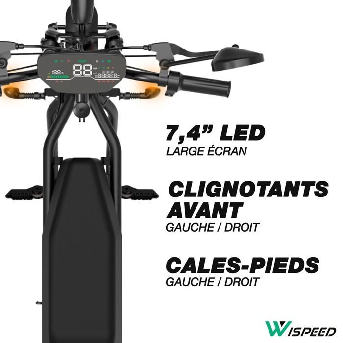 Draisienne électrique Wispeed WIMOB SCOOT NOIR – CYCLOMOBILE HOMOLOGUE ROUTE