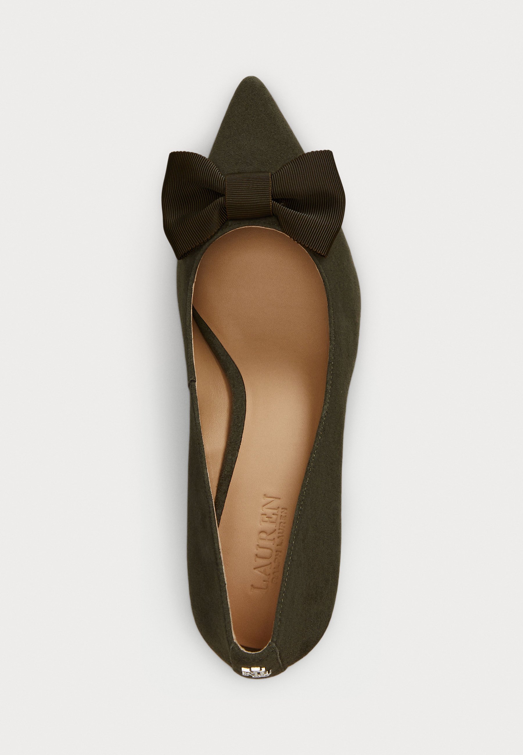 Lauren Ralph Lauren ADRIENNE PUMP VAN SUÈDE MET STRIKJE - Klassieke hakken - donker olijfgroen