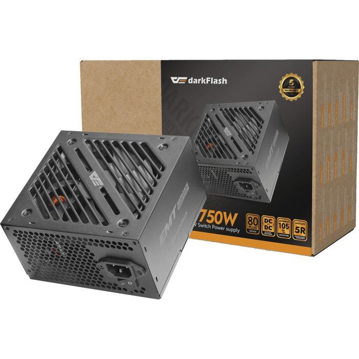 DARKFLASH EMT - Fonte de alimentação para PC não modular - 750 W - 80 Plus Bronze