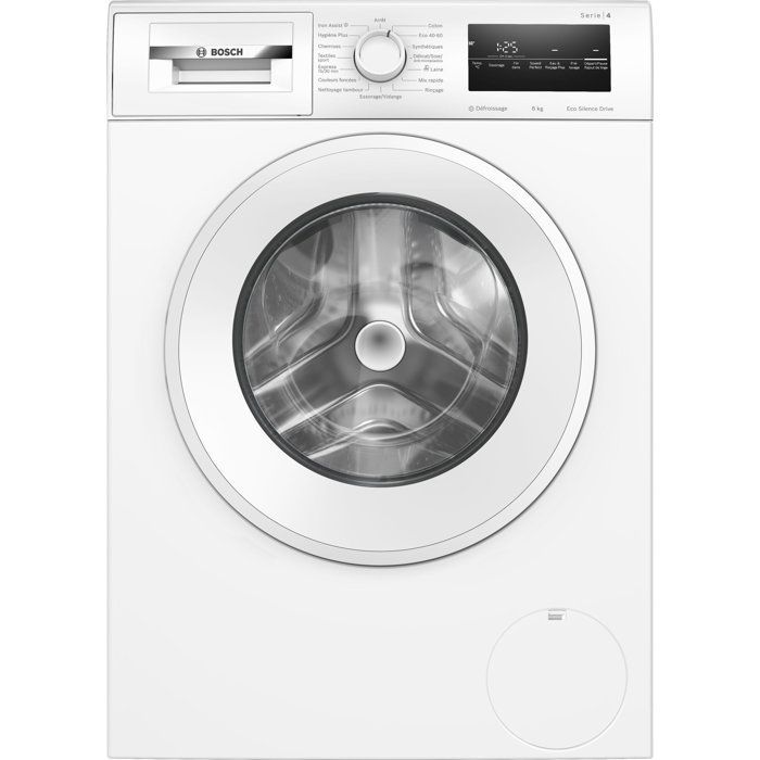 Lavadora de carga frontal BOSCH WAN2427ZFR SER4 - 8 kg - Inducción - 60 cm - 1200 rpm - Clase energética A - Vapor - Blanca