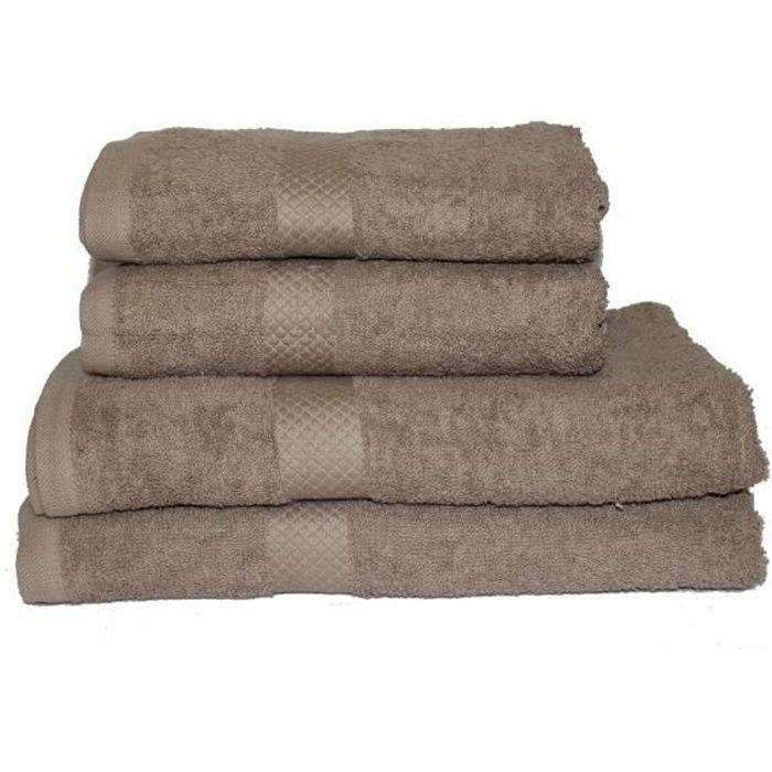 Kylpypyyhe - 100 % puuvillaa - 2 kpl:n setti - 90 x 150 cm - 500 g/m² - taupe