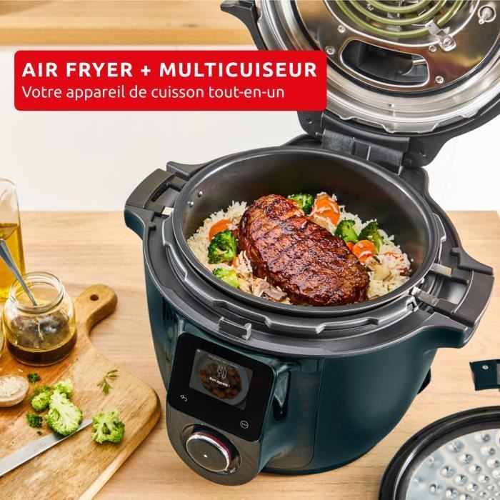 MOULINEX - Cookeo Infinity - Friggitrice ad aria + pentola a pressione - Senza paletta mescolatrice - 17 programmi - Trust Blue - CE97GUF0