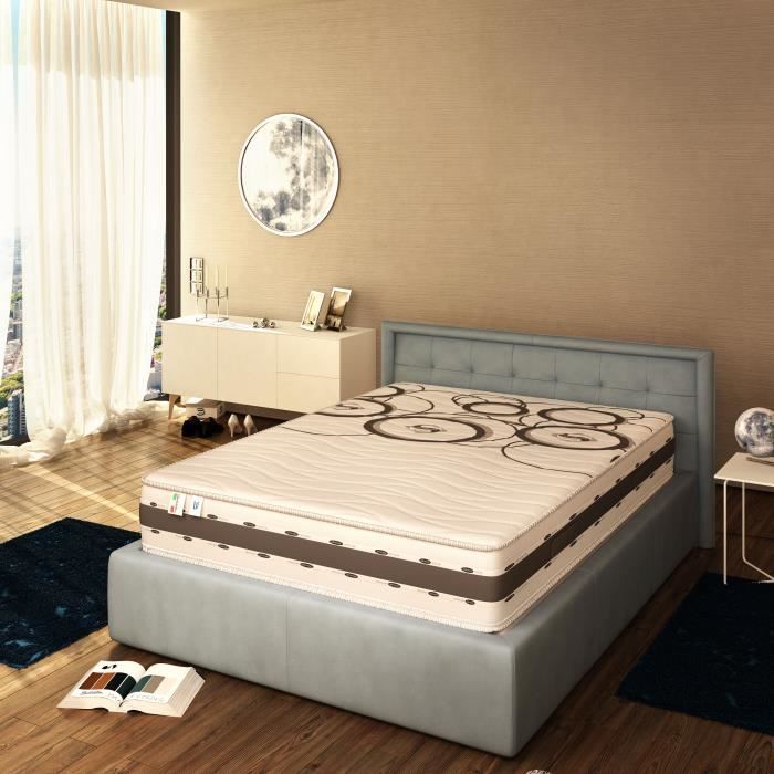 Colchón de espuma viscoelástica NUIT D'ARGENT de 140x190 cm - 20 cm de grosor - Confort equilibrado - Para 2 personas