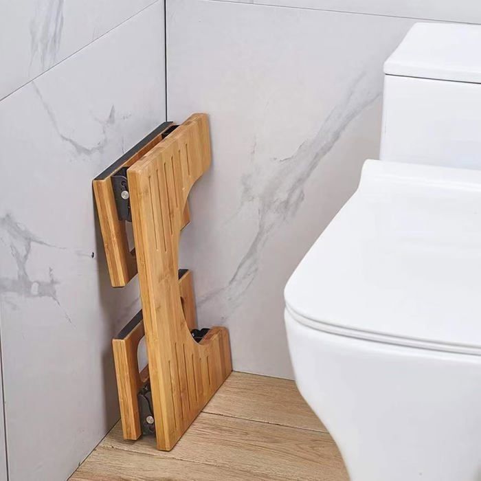 Taburete de baño de bambú para adultos, taburete de baño para niños, taburete de baño plegable de bambú