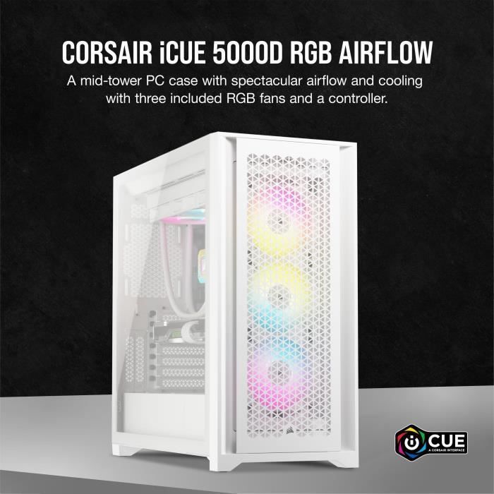 PC-behuizing - CORSAIR - FRAME 5000D RS ARGB Airflow - Mid-tower - Wit - CC-9011310-WW