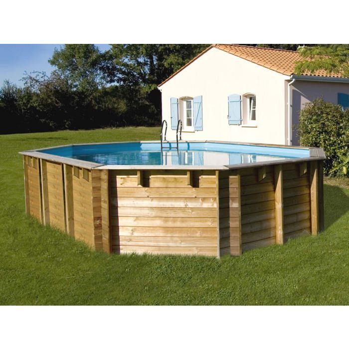 Piscina de madera Vermela 6,72 x 4,72 x 1,46 m - Gris