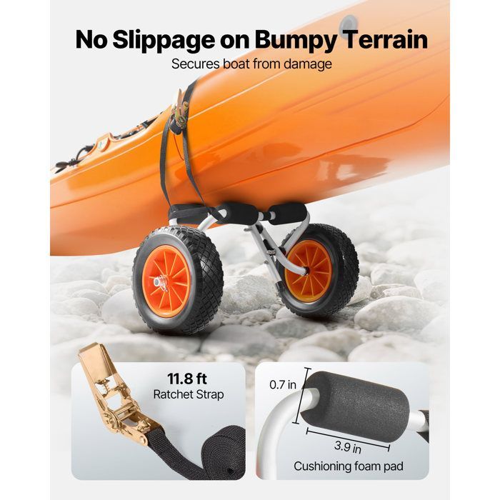 Kayak Transport Trolley - Duoku - 90 kg Load Capacity - Foldable and Compact Model - Suitable for Kayaks, Canoes and Paddleboards