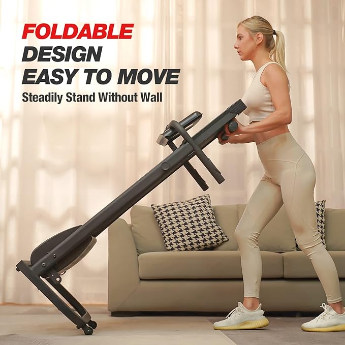 Kotia Manual Treadmill Non Electric Treadmill with 10° Incline Small Foldable Treadmill for Apartment Home Walking Running (Mode GHN213)
