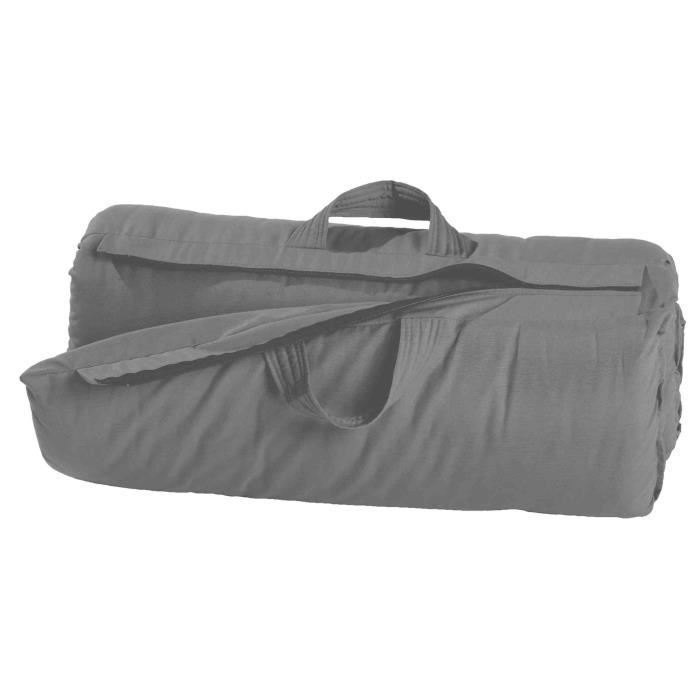 Lichtgrijze katoenen reisfutonmatras 70x190 - Grijs - 5 jaar garantie - Terre de Nuit