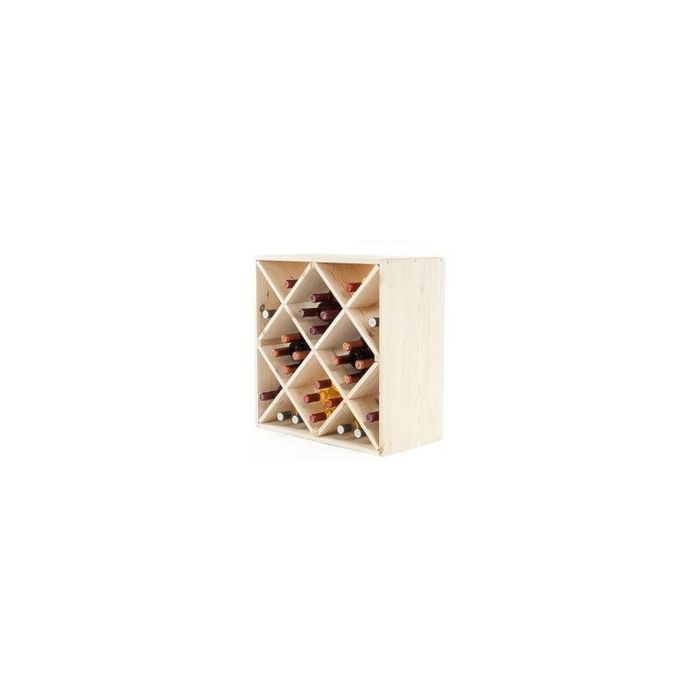 Casier range bouteille vin en bois naturel en croix pour cave et cellier a vin - meuble de rangement bouteille de vin