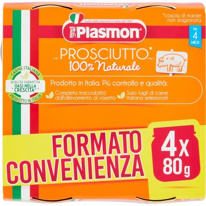 PLASMON Jambon homogénéisé Plasmon 4 x 80 g Aliment pour bébé
