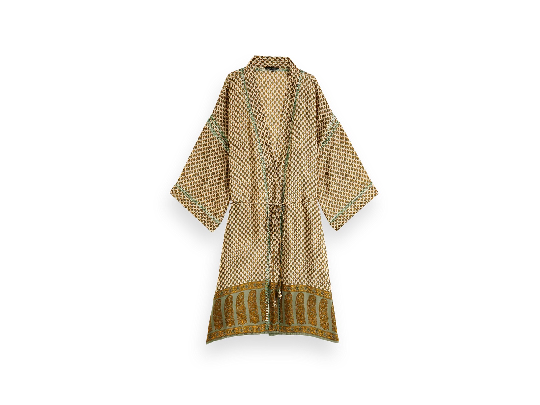 Zelený kvet kimono Jaypur Saree