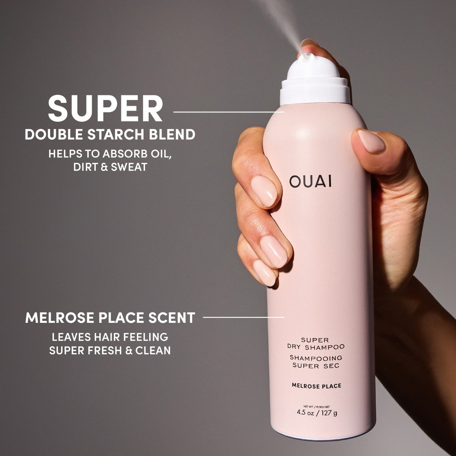 Suchý šampón Ouai Super suchý šampón Melrose Place - 56 g