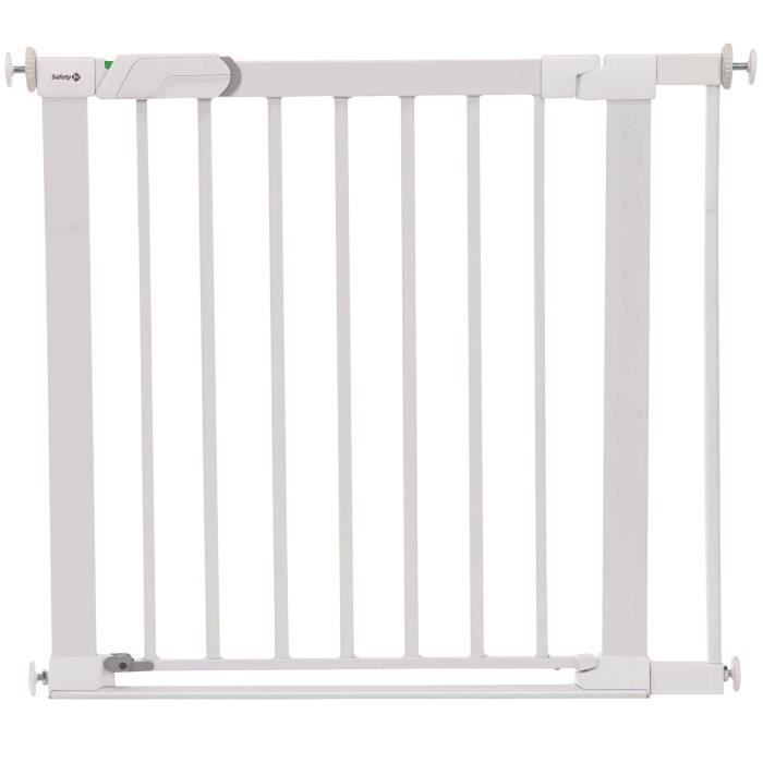 SAFETY 1ST Barrière de sécurité Flat step avec barre de seuil ultra plate, largeur 73-80 cm, De 6 à 24 mois, metal Blanc