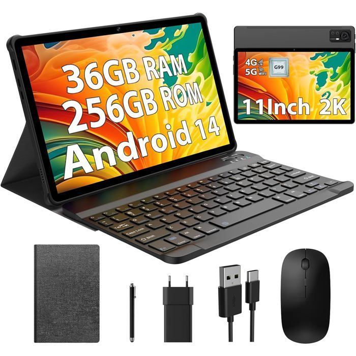 Tablet de 11 polegadas - ORIGENS ÉTNICAS - Android 14 - 36 GB de RAM - 256 GB de ROM - 9580 mAh