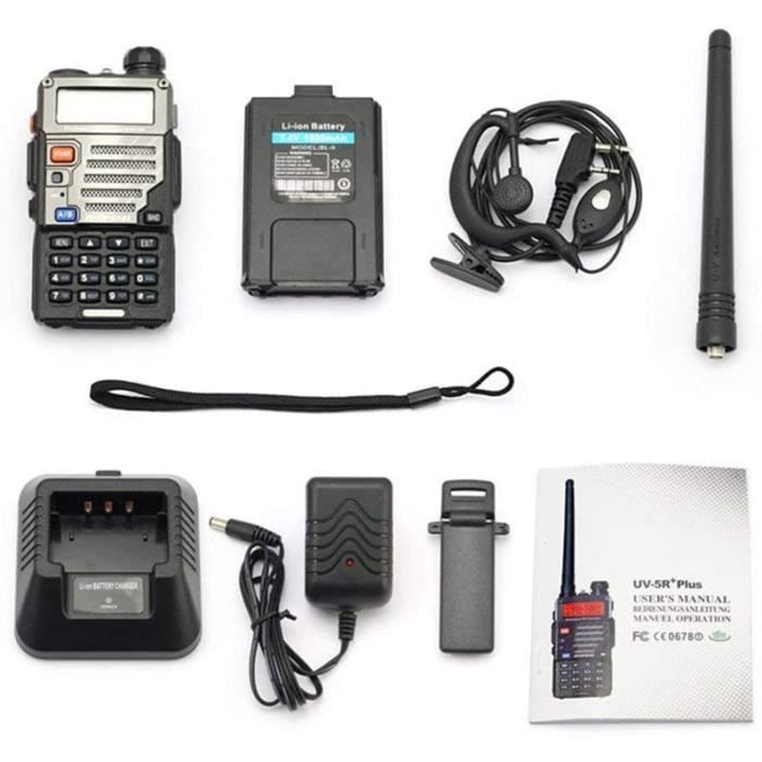 Baofeng UV-5R Plus Walkie-Talkie - VHF/UHF Radio 2 m/70 cm - Black