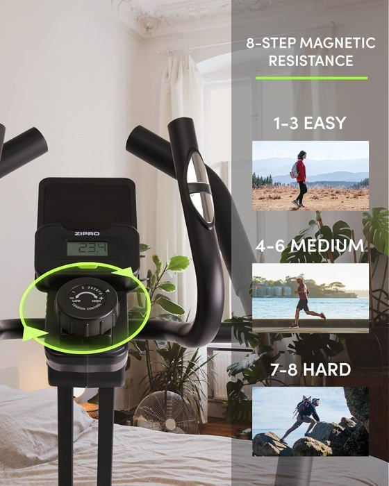 Zipro Crosstrainer Climber, ellittica fino a 120 kg, attrezzatura per allenamento cardio domestico, macchina per il fitness
