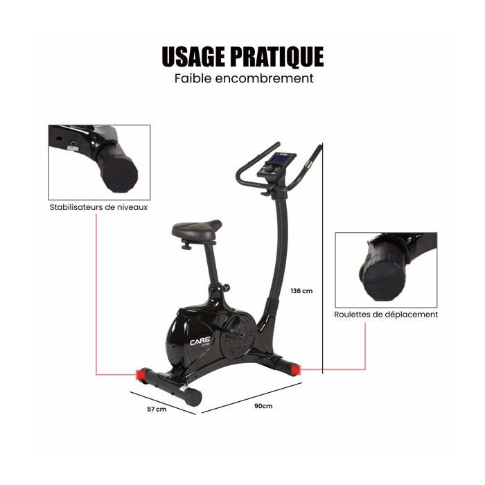 Bicicleta ergométrica - CARE - CV-395 Ergômetro e conectado