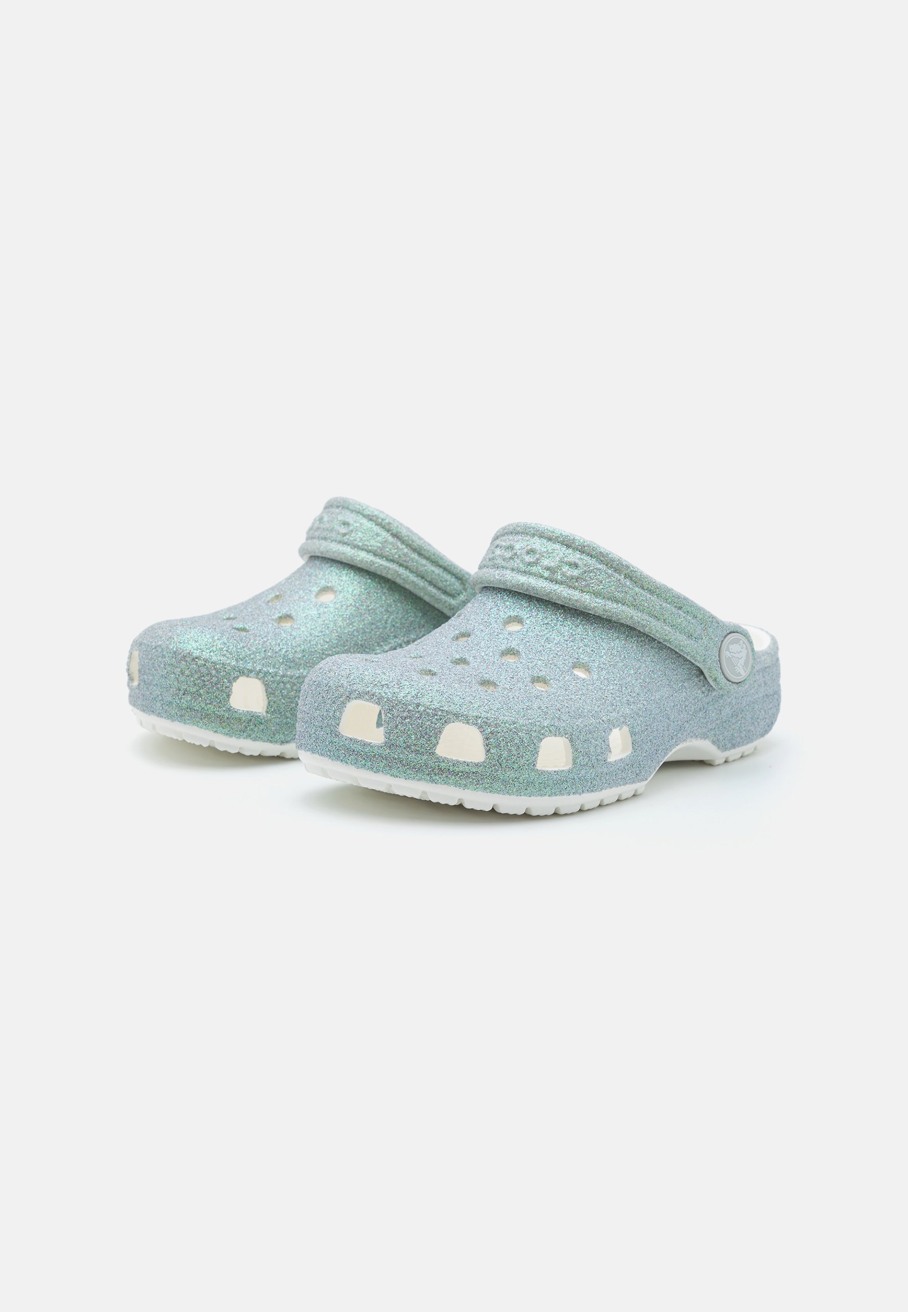 Crocs CLASSIC IRIDESCENT GLITTER - Mules - blanches