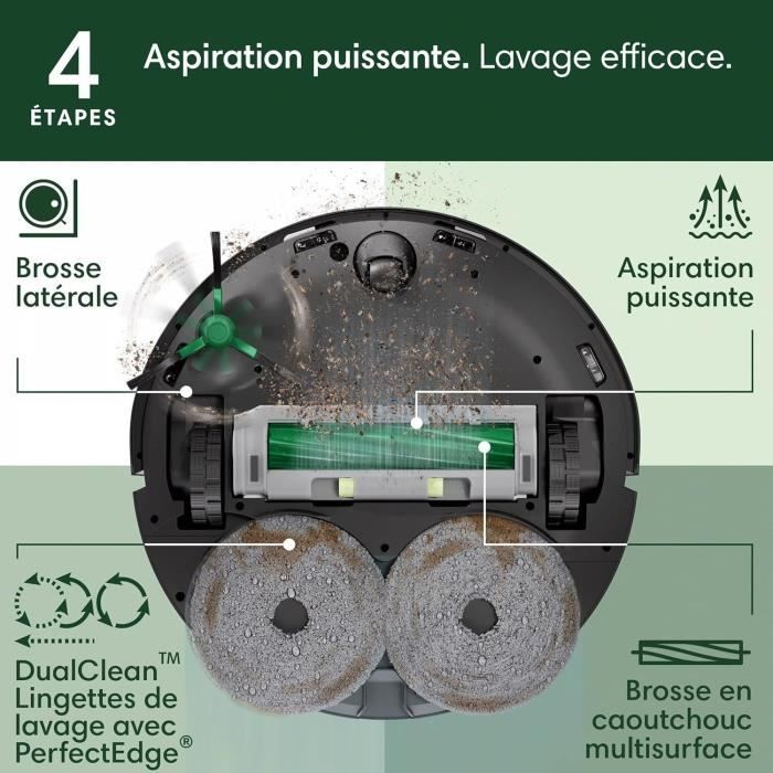 iRobot Roomba Plus 505 Black - Multifunctional Base - Warm Air Wash and Dry Mop Pads - PrecisionVision AI