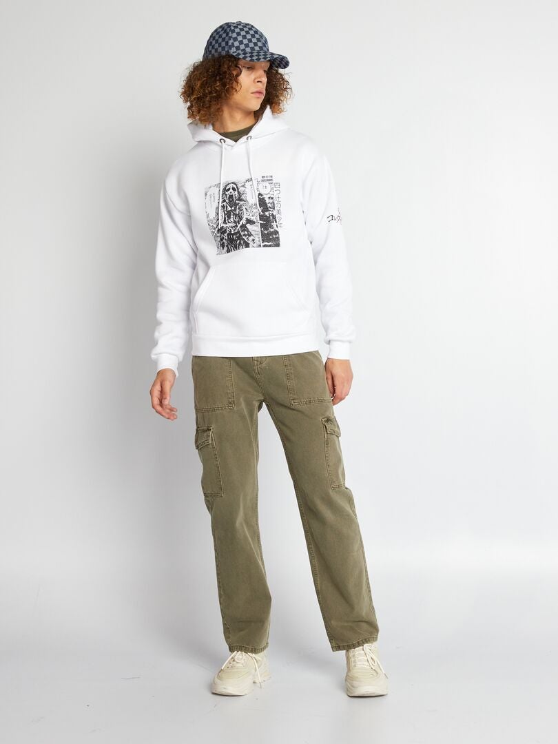 Fleece hoodie - wit