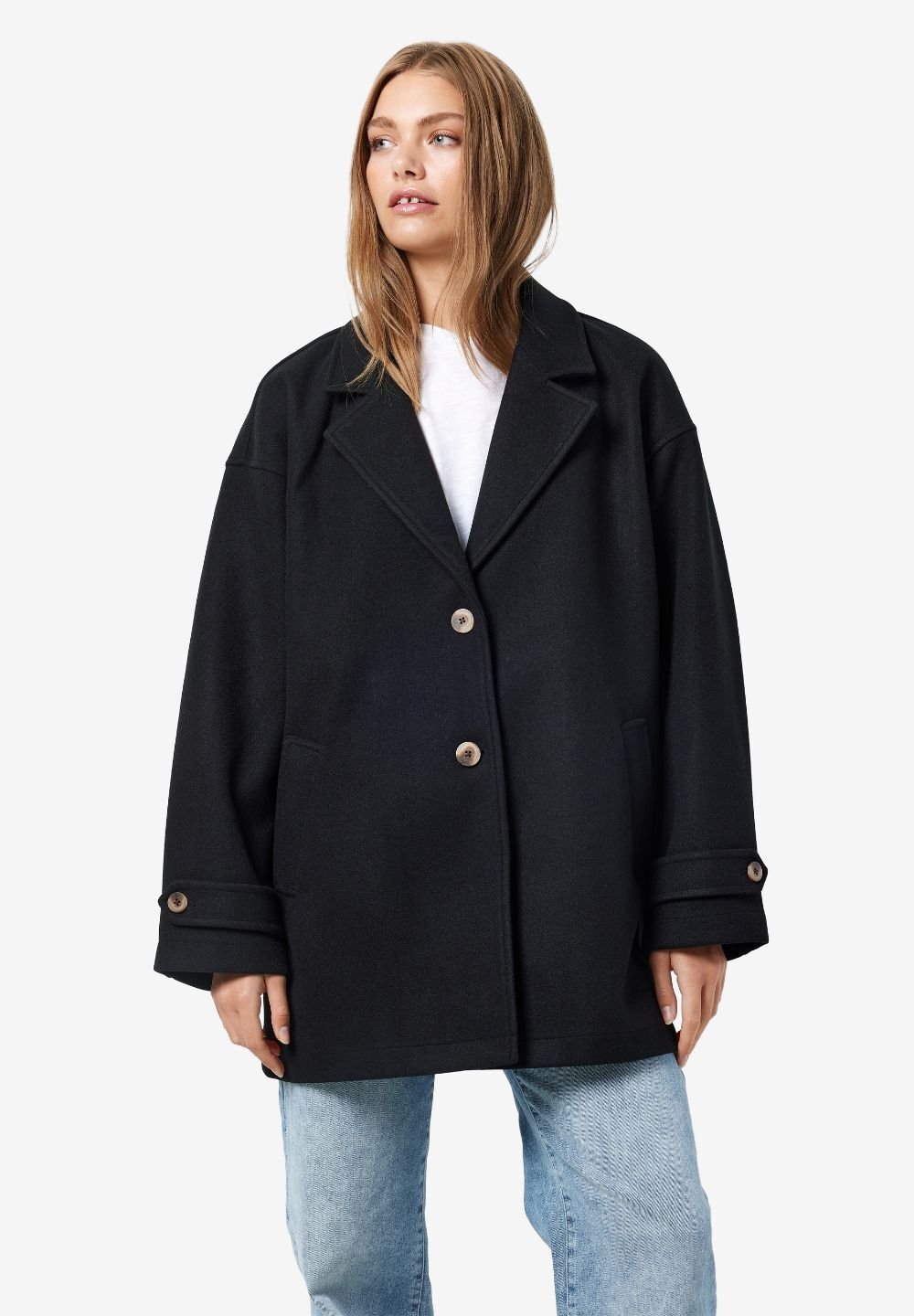 Noisy May NMALICIA OVERSIZE - Klassischer Mantel - Schwarz