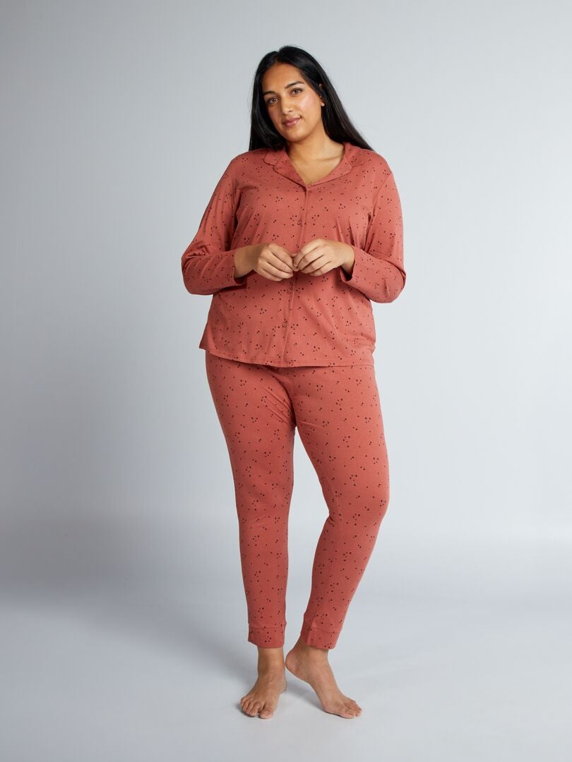 Conjunto de pijama de malha - 2 peças - VERMELHO
