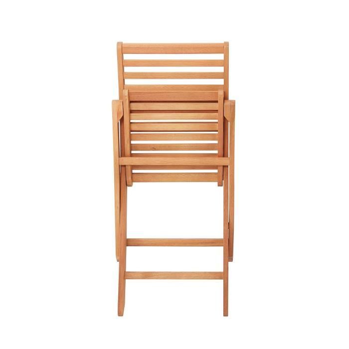 Juego de 4 sillas plegables de jardín - EDEN - Madera de eucalipto con certificación FSC - 57,5 x 46,5 x 90 cm
