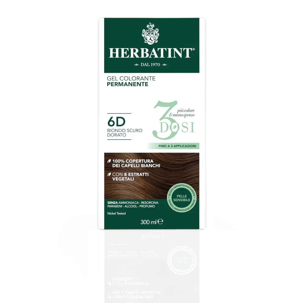 HERBATINT Gel coloration permanente Herbatint 3 doses 6D blond doré foncé 300 ml