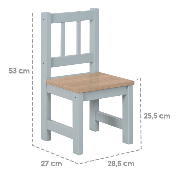 Set de scaune pentru copii Woody, gri taupe