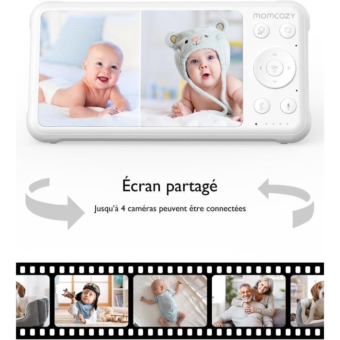 Monitor de bebé Momcozy con cámara, pantalla HD de 5