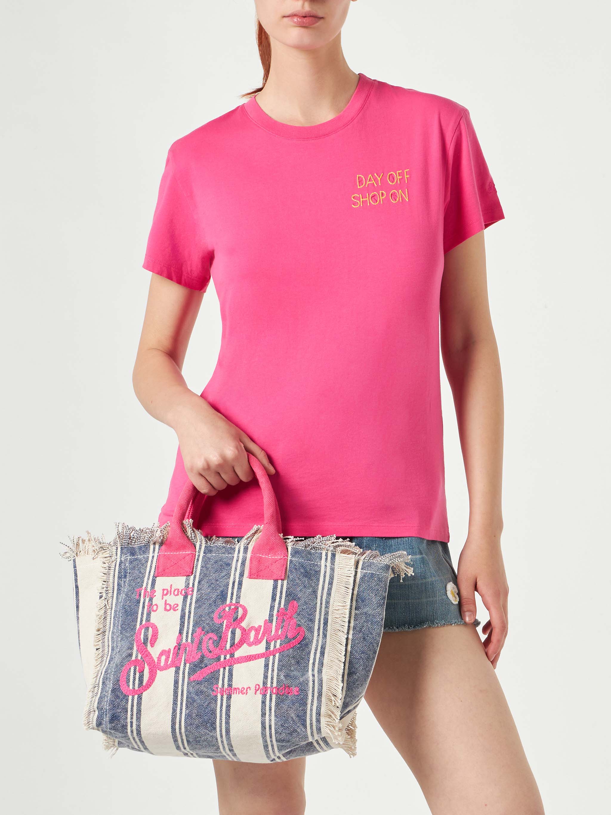 Colette Handtasche aus hellgrünem Baumwoll-Canvas mit Bandana-Print