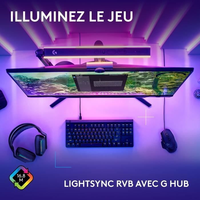 Spilltastatur - Kablet - Logitech G - G515 TKL - AZERTY - Mekanisk - RGB - Svart